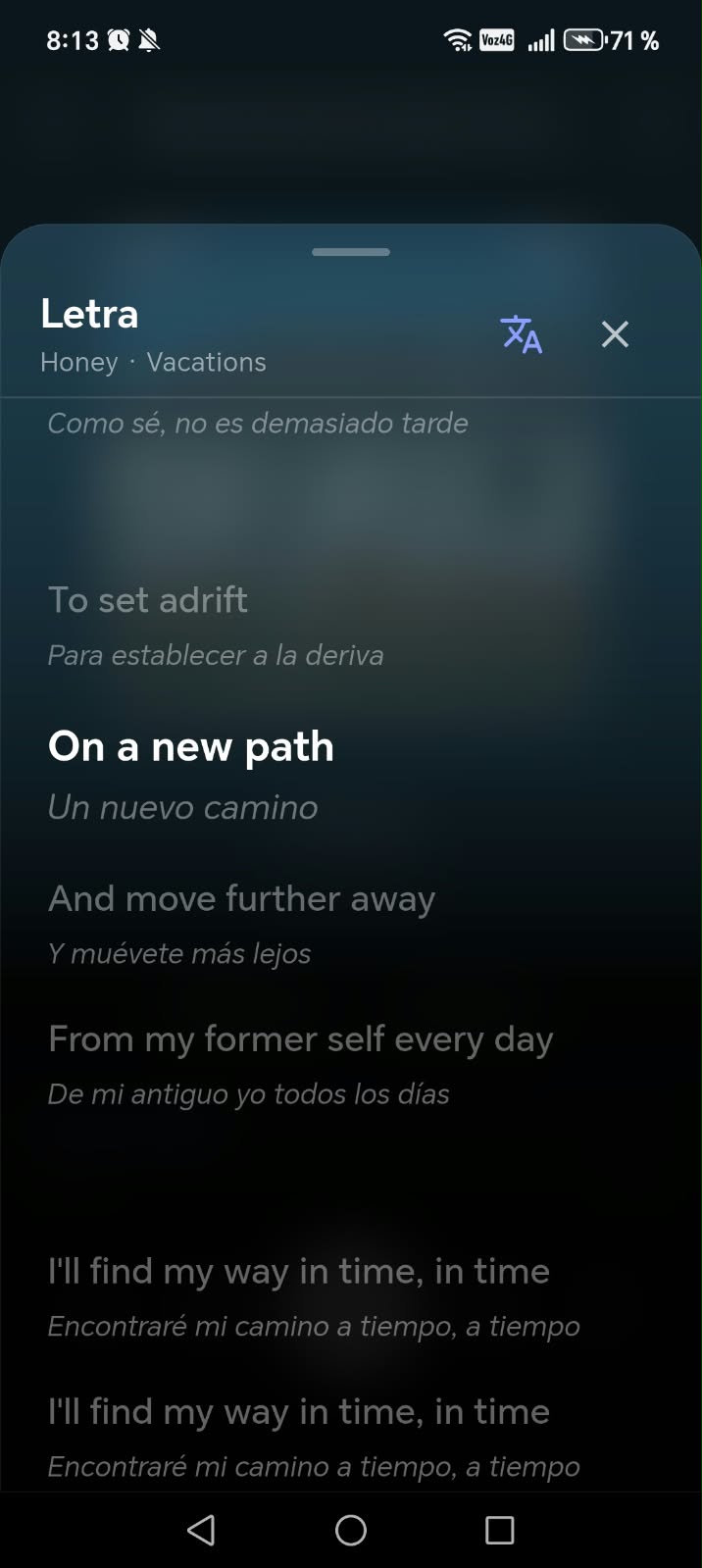 Heardy en Android: letra sincronizada con traducción